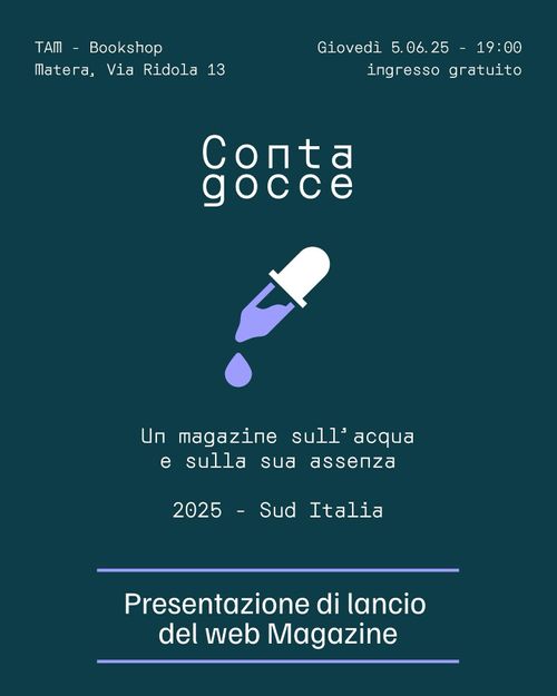 Contagocce - presentazione magazine sull'acqua