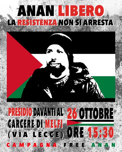 FREE ANAN - PRESIDIO DAVANTI AL CARCERE DI MELFI