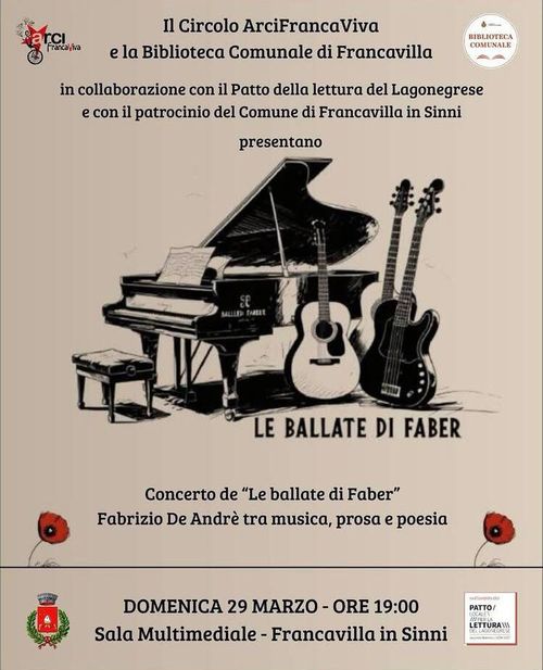 Concerto de "Le ballate di Faber" - Fabrizio De André tra musica, prosa e poesia